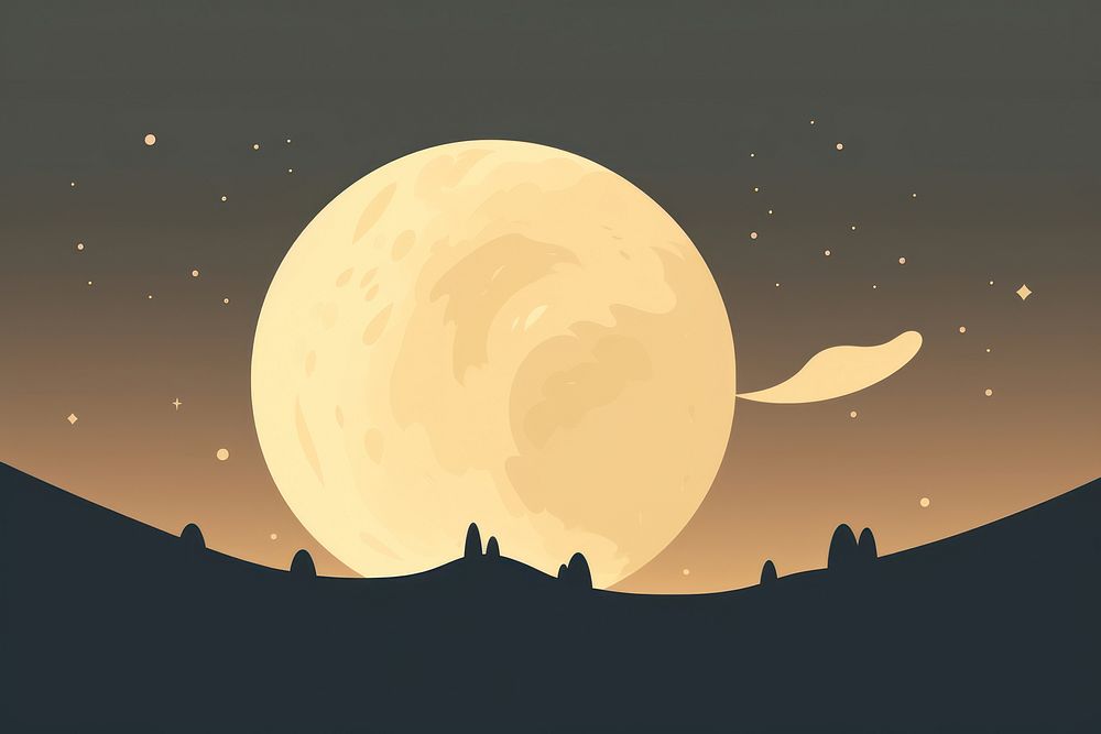 Moon night astronomy outdoors. AI generated Image by rawpixel.