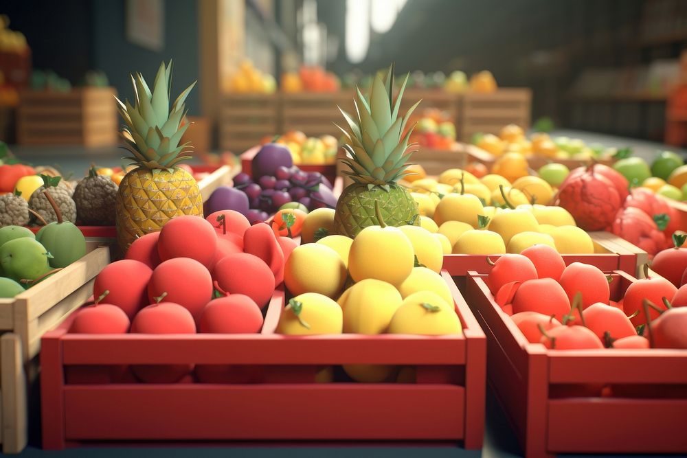 Fruit market pineapple plant food. AI generated Image by rawpixel.
