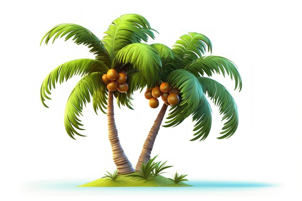 Palm tree coconut cartoon plant. AI generated Image by rawpixel.