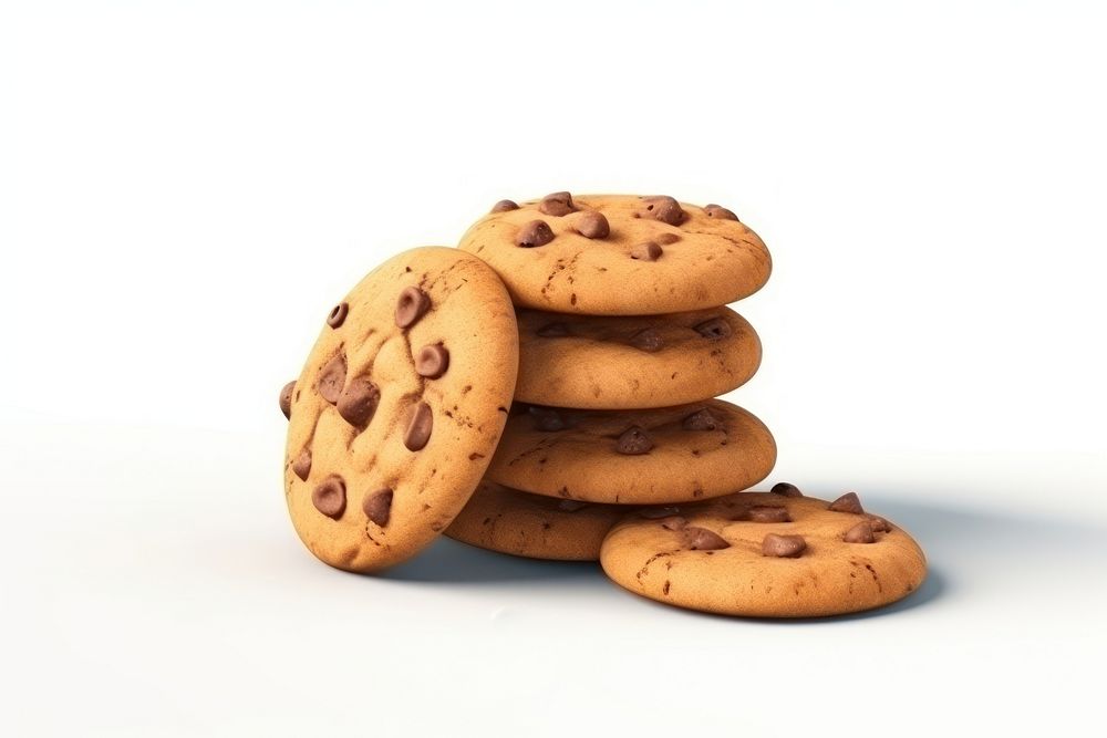 Cookies biscuit food white background. 