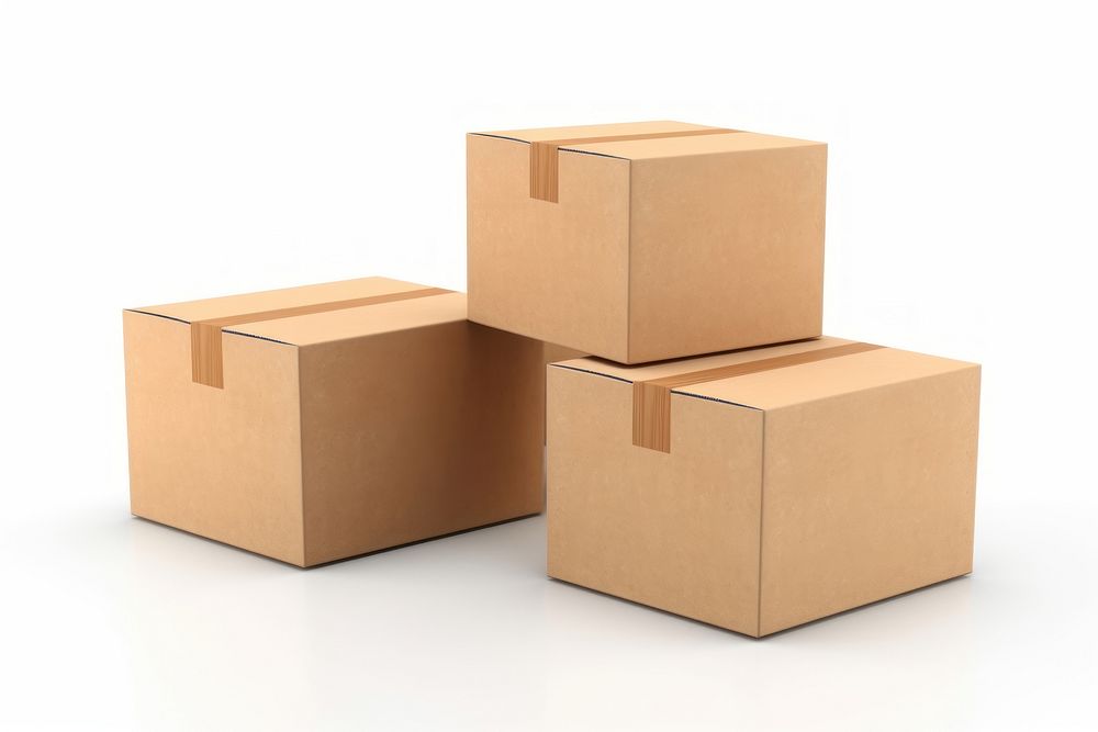 Cardboard boxes carton white background simplicity. AI generated Image by rawpixel.