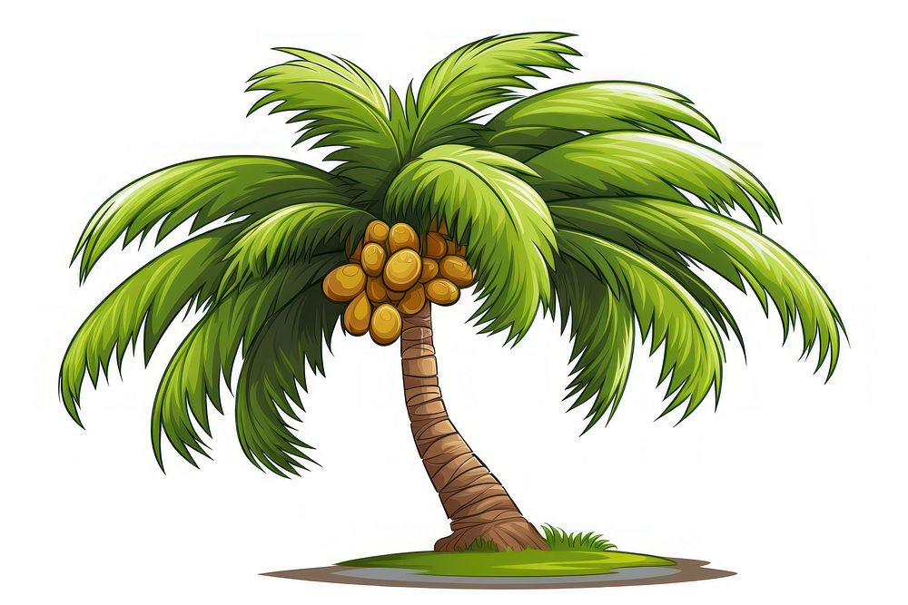 Palm cartoon plant fruit. AI generated Image by rawpixel.