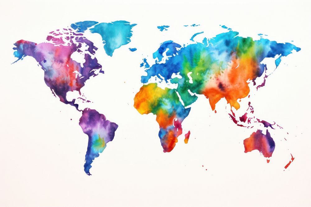 World map painting world art. AI generated Image by rawpixel.