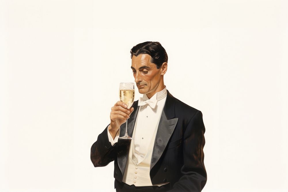 Champagne drinking portrait adult. 