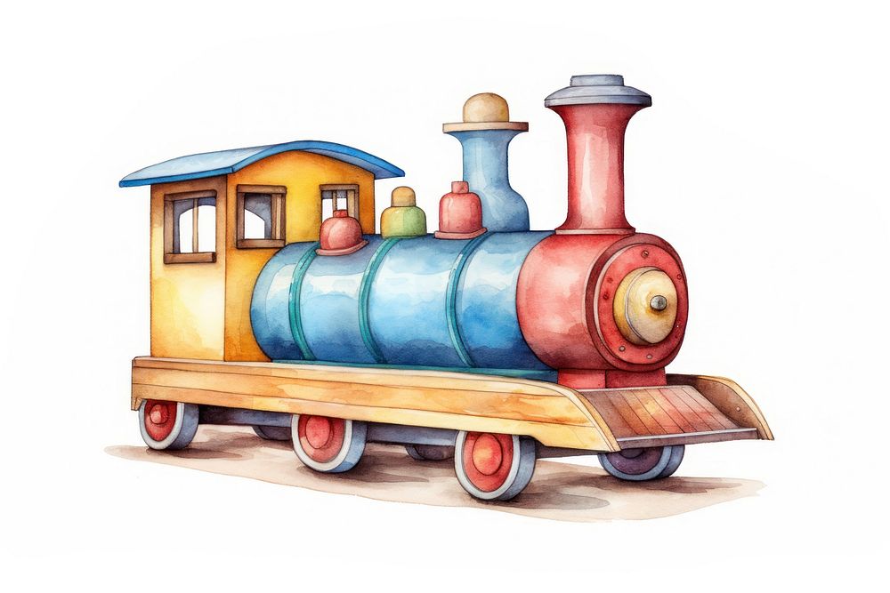 Toy train locomotive vehicle railway. AI generated Image by rawpixel.