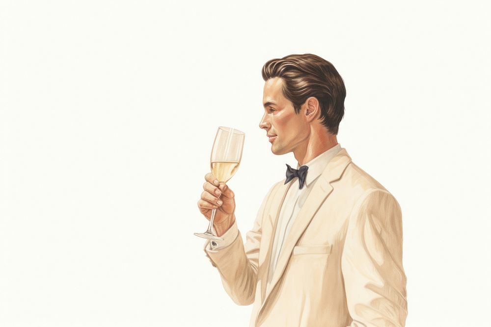 Champagne drinking portrait glass. AI generated Image by rawpixel.