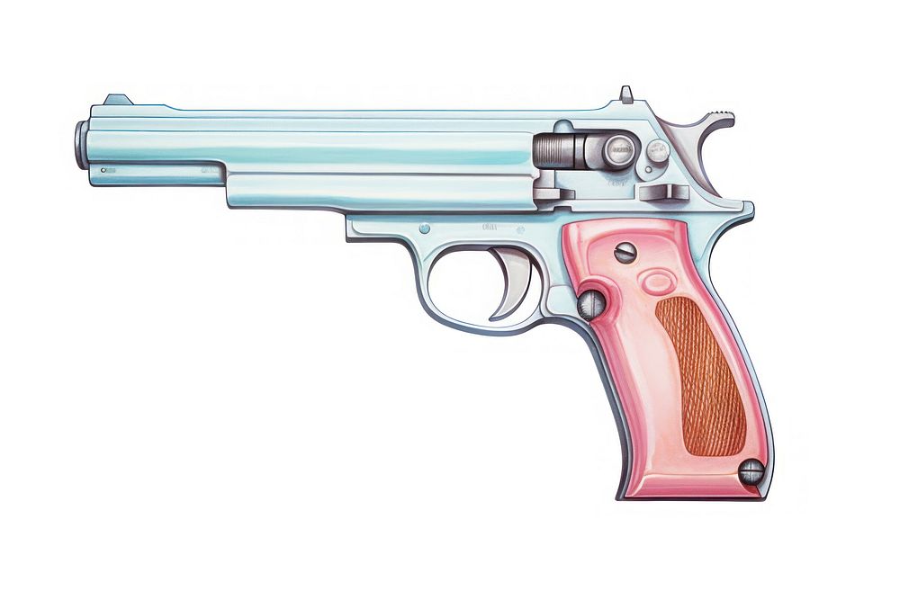 Toy gun handgun weapon white background. AI generated Image by rawpixel.