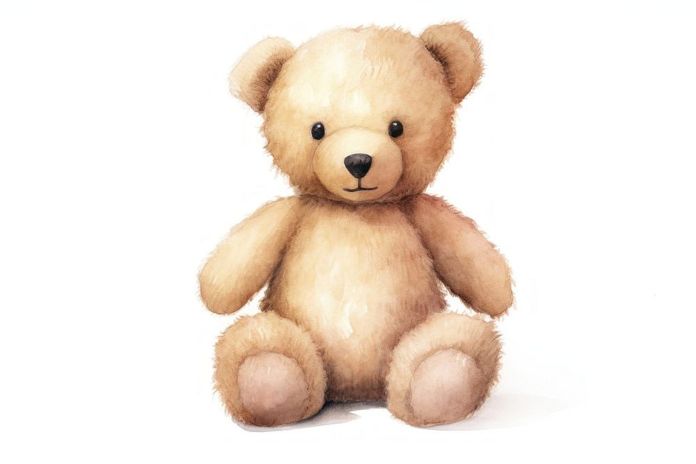 Toy plush bear white background. AI generated Image by rawpixel.