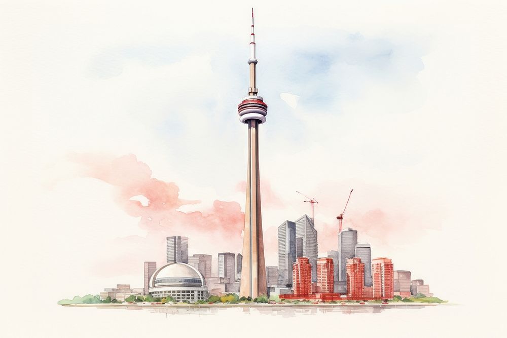 Toronto tower architecture building city. AI generated Image by rawpixel.