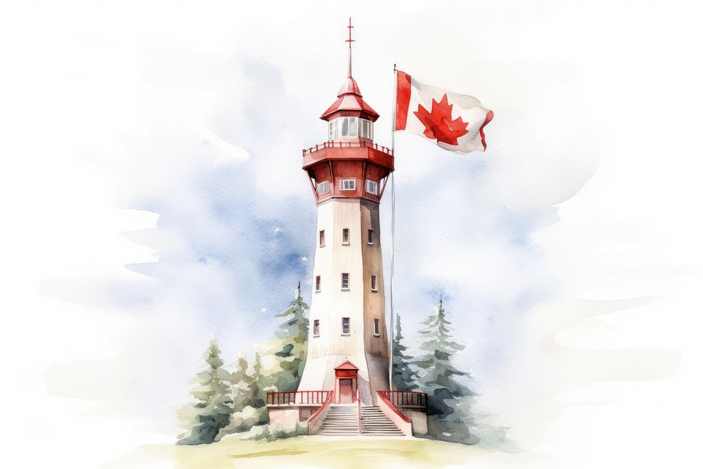 Canada tower architecture lighthouse building. AI generated Image by rawpixel.