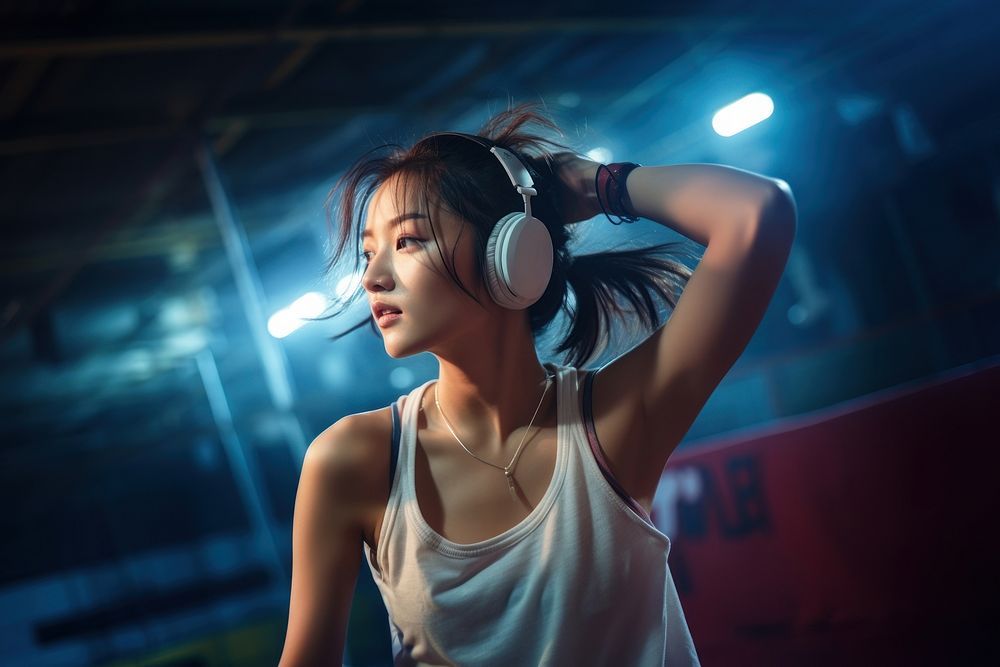 Headphones headset sports electronics. AI generated Image by rawpixel.