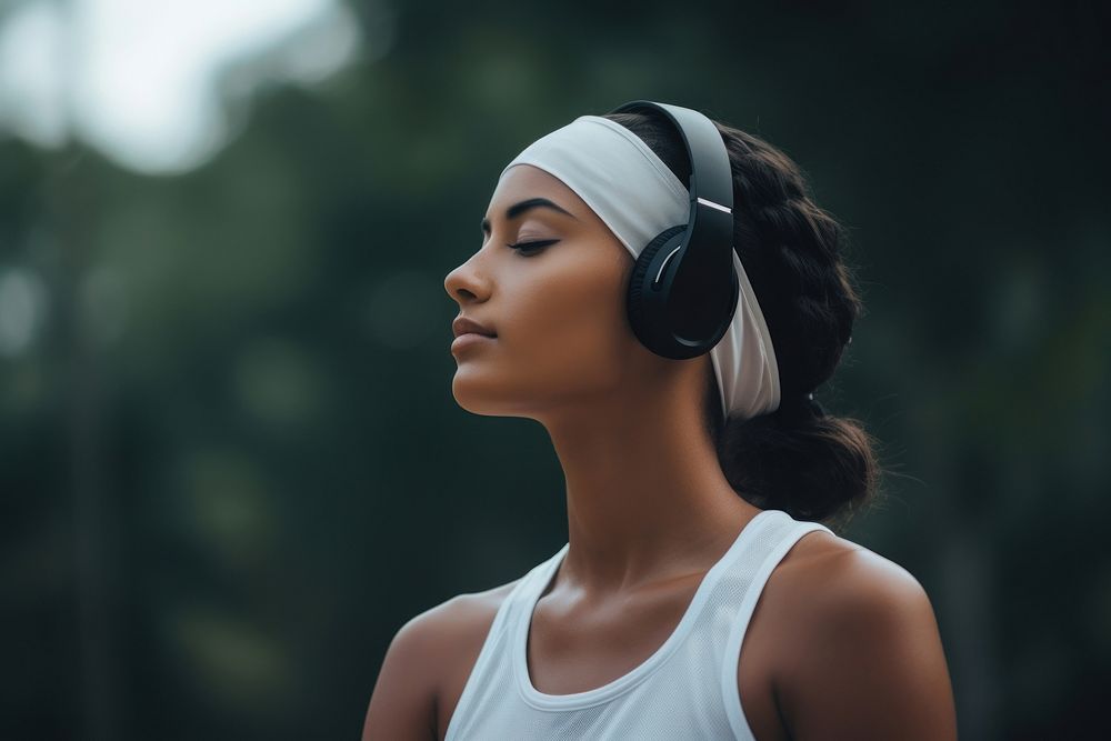 Headphones listening headset sports. 