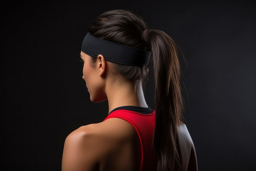 Woman wearing a sport headband ponytail sports determination. AI generated Image by rawpixel.