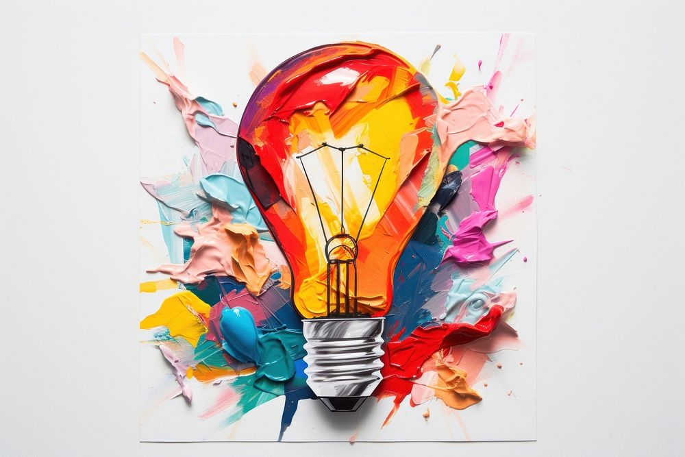 Light bulb lightbulb art paper. AI generated Image by rawpixel.