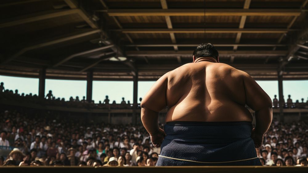 Japanese sumo sports adult back. 