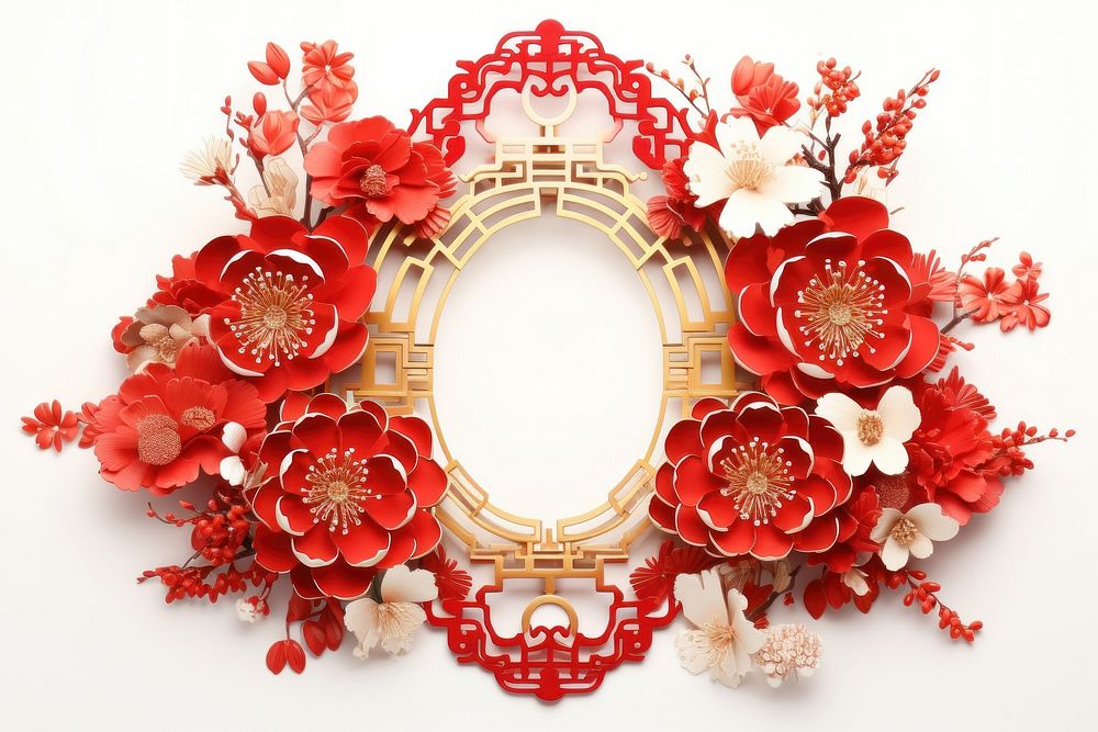 Chinese New Year wreath flower plant. AI generated Image by rawpixel.