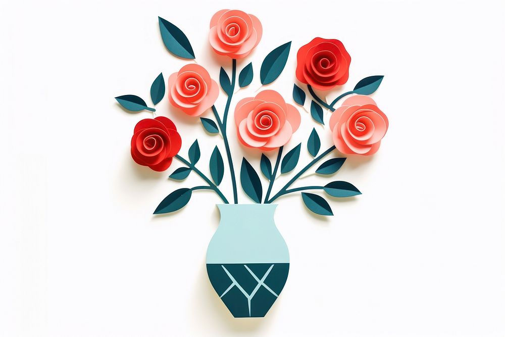 Flower plant rose vase. AI generated Image by rawpixel.