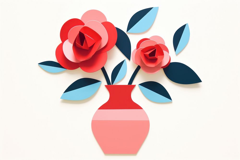 Flower plant rose vase. AI generated Image by rawpixel.