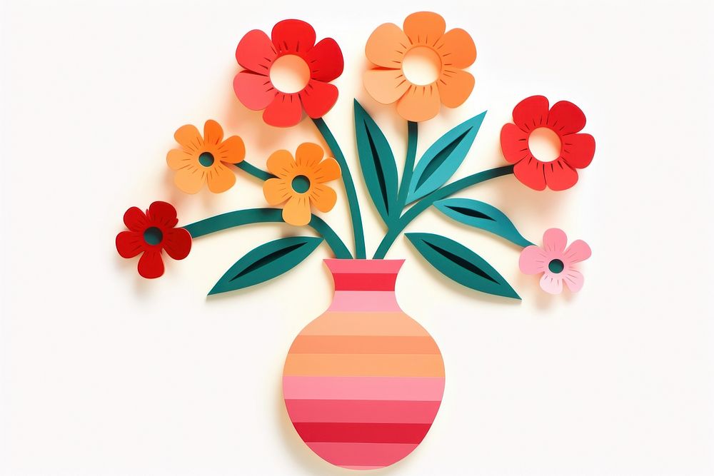 Vase flower pattern craft plant. AI generated Image by rawpixel.