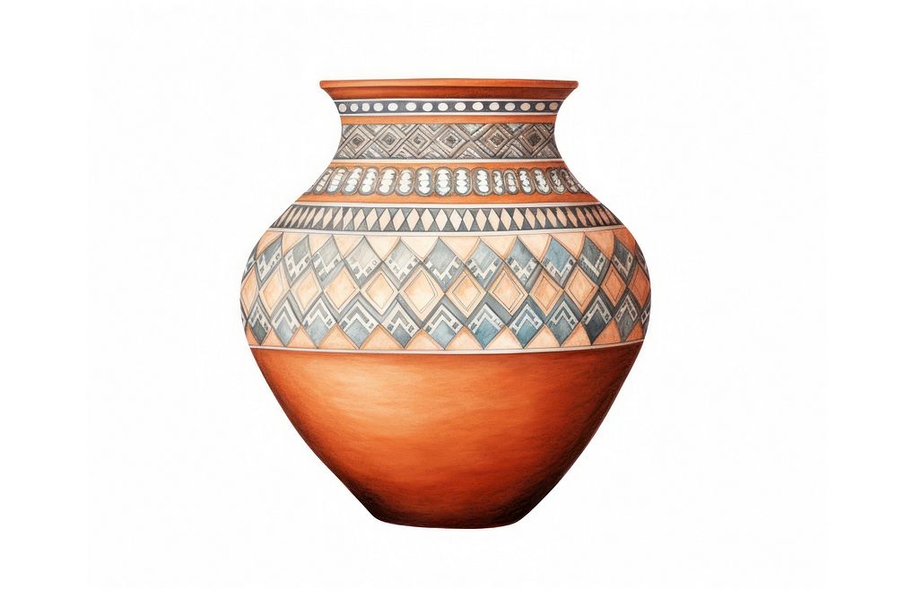 Africa a vase pottery urn white background. AI generated Image by rawpixel.