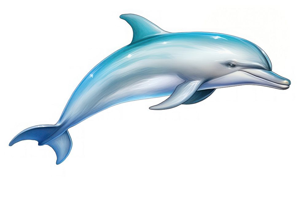Crayon pencil dolphin animal mammal fish. AI generated Image by rawpixel.