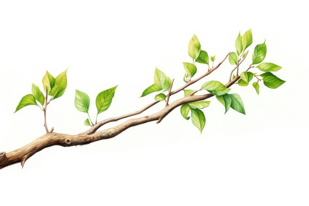 Tree branch plant leaf freshness. AI generated Image by rawpixel.