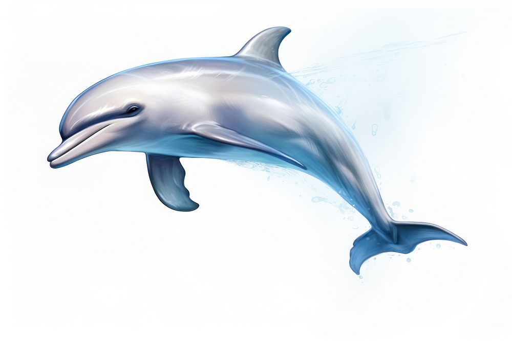 Dolphin lineart animal mammal fish. AI generated Image by rawpixel.