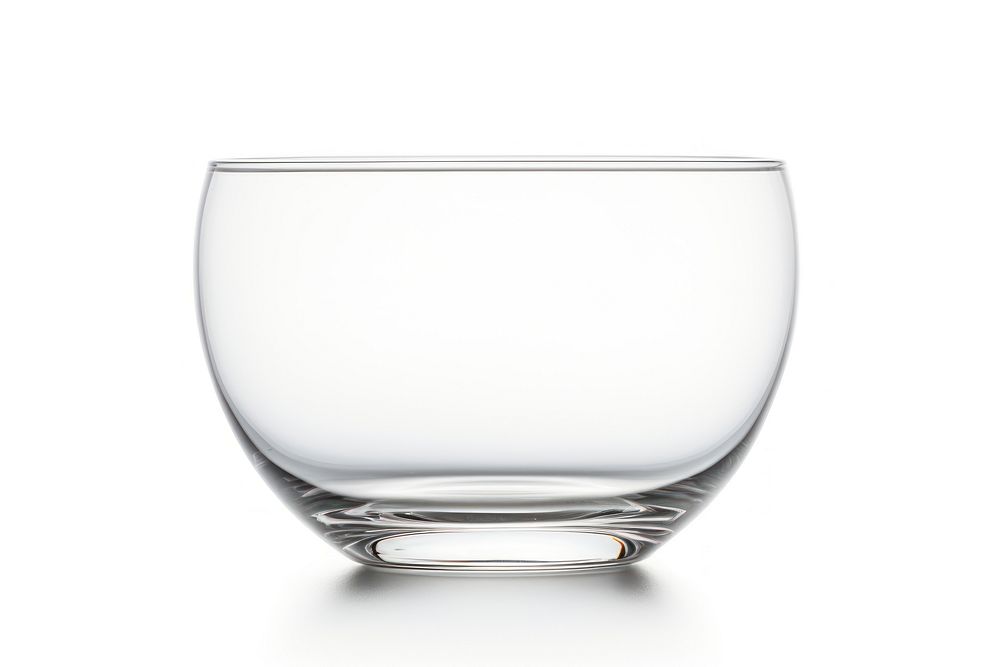 Empty mixing glass bowl vase white background transparent. 