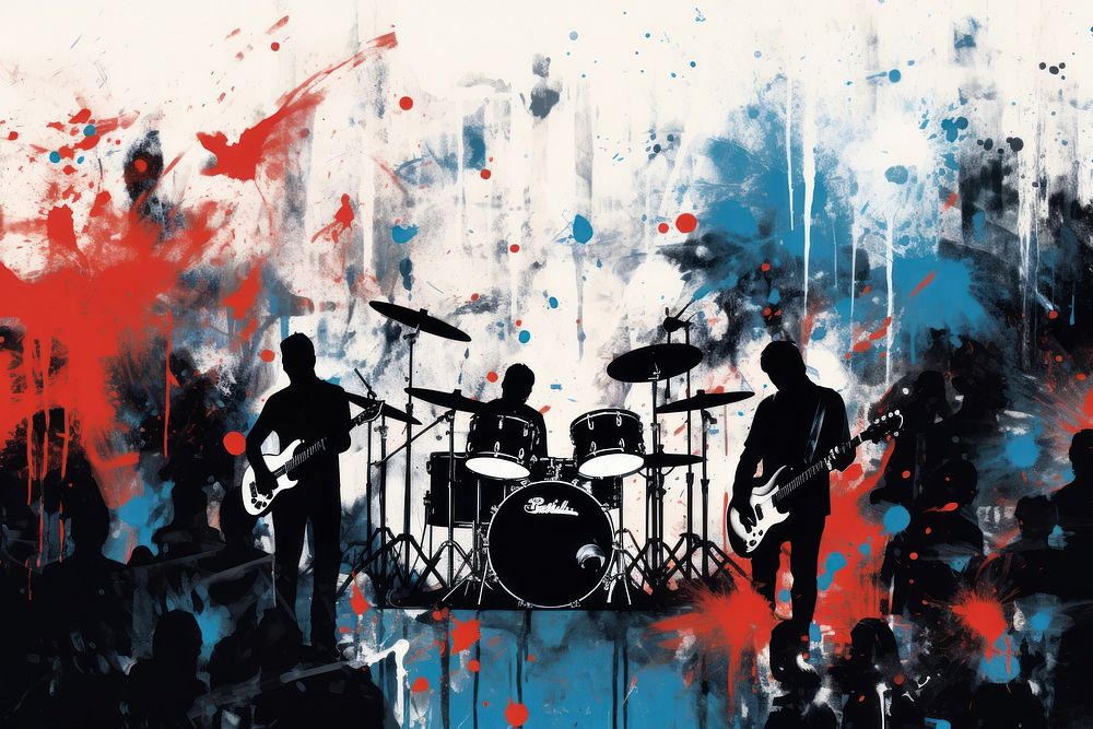 Rock band concert abstract musician. AI generated Image by rawpixel.