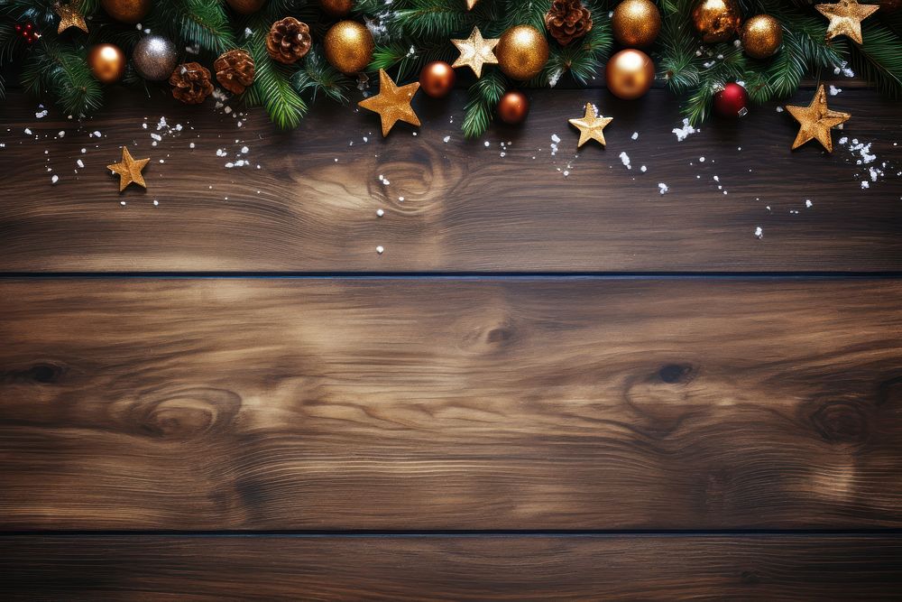 Christmas wood backgrounds decoration. AI generated Image by rawpixel.