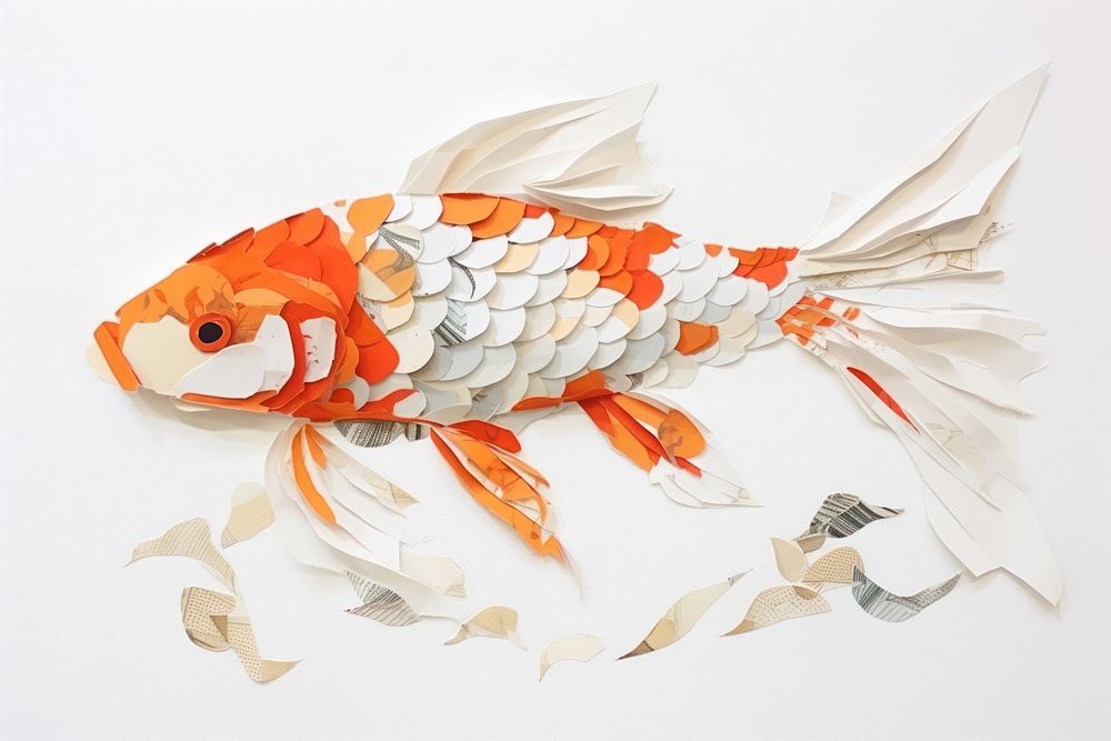 Koi fish goldfish animal art. AI generated Image by rawpixel.
