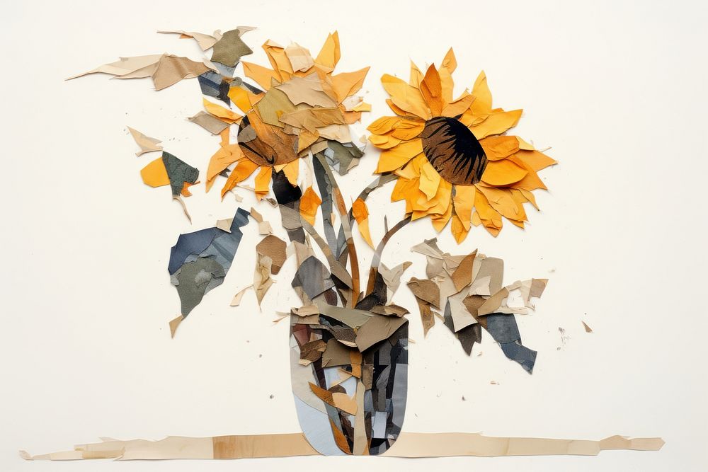 Sunflower painting plant vase. 