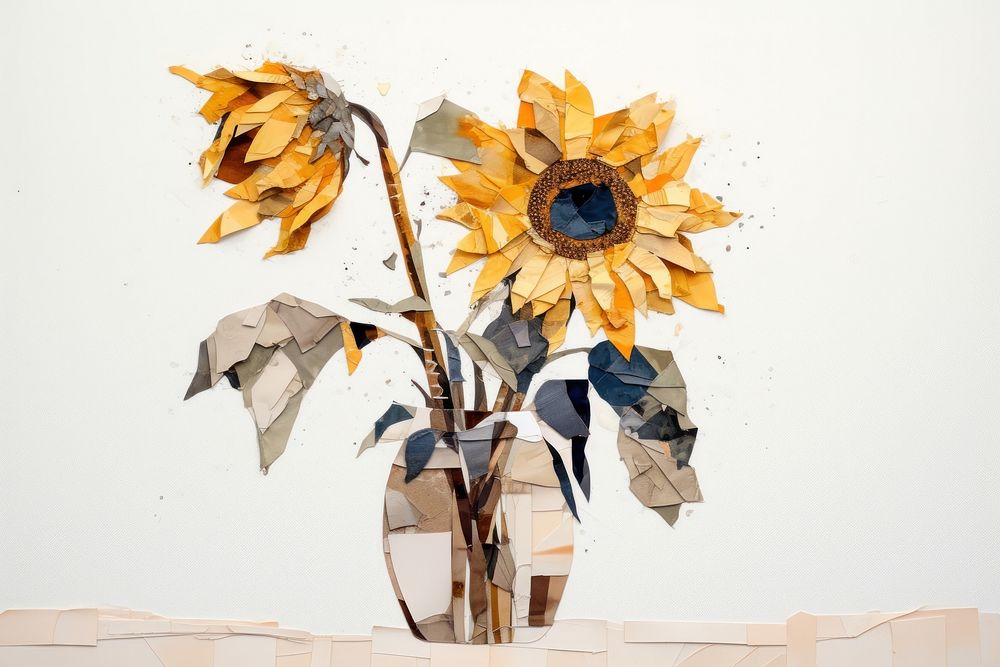 Sunflower painting plant vase. AI generated Image by rawpixel.