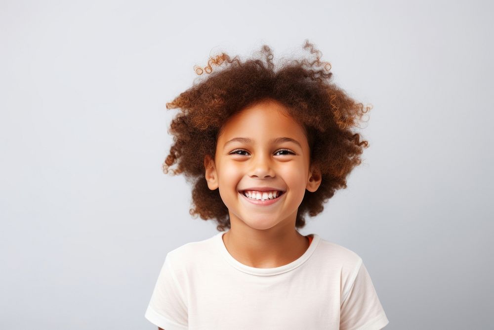 Kids portrait smiling person. 