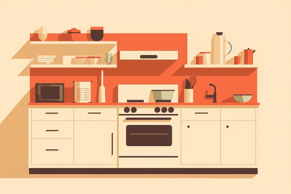Kitchen appliance microwave furniture. AI generated Image by rawpixel.