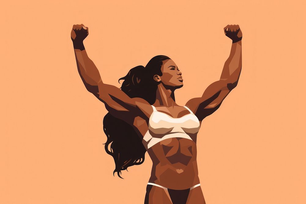 Strong bodybuilder woman adult bodybuilding undergarment. AI generated Image by rawpixel.