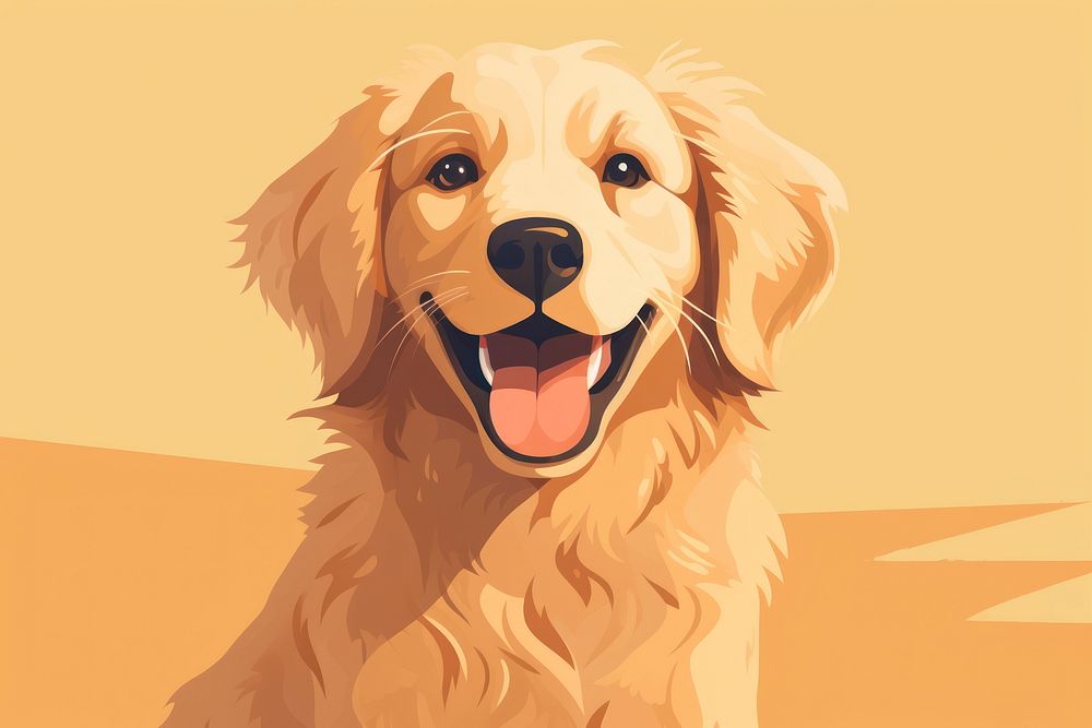 Golden Retriever retriever mammal animal. AI generated Image by rawpixel.