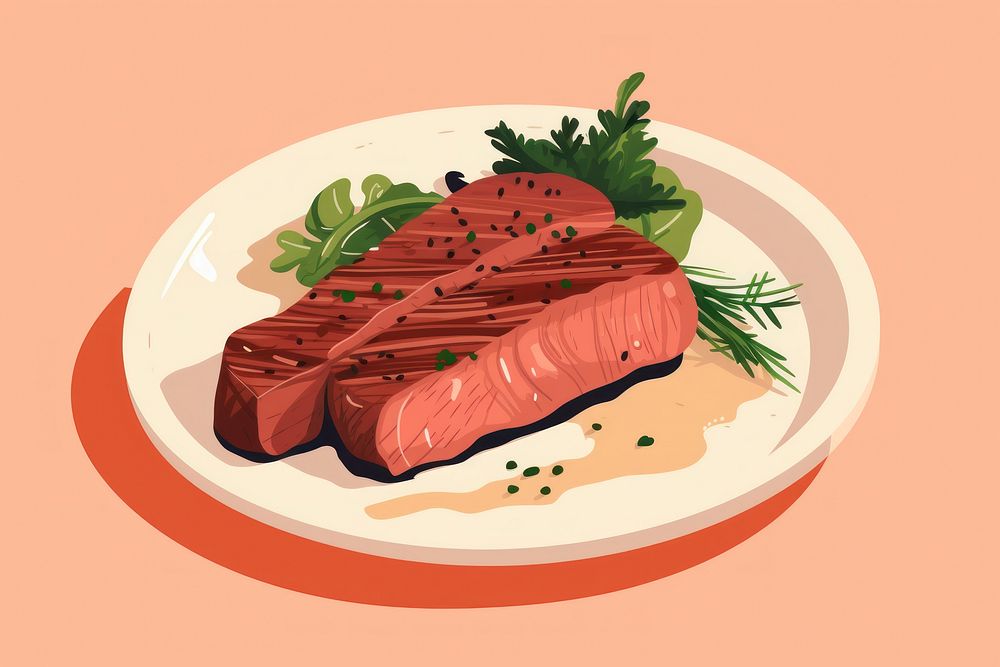 Steak plate food meat. AI generated Image by rawpixel.