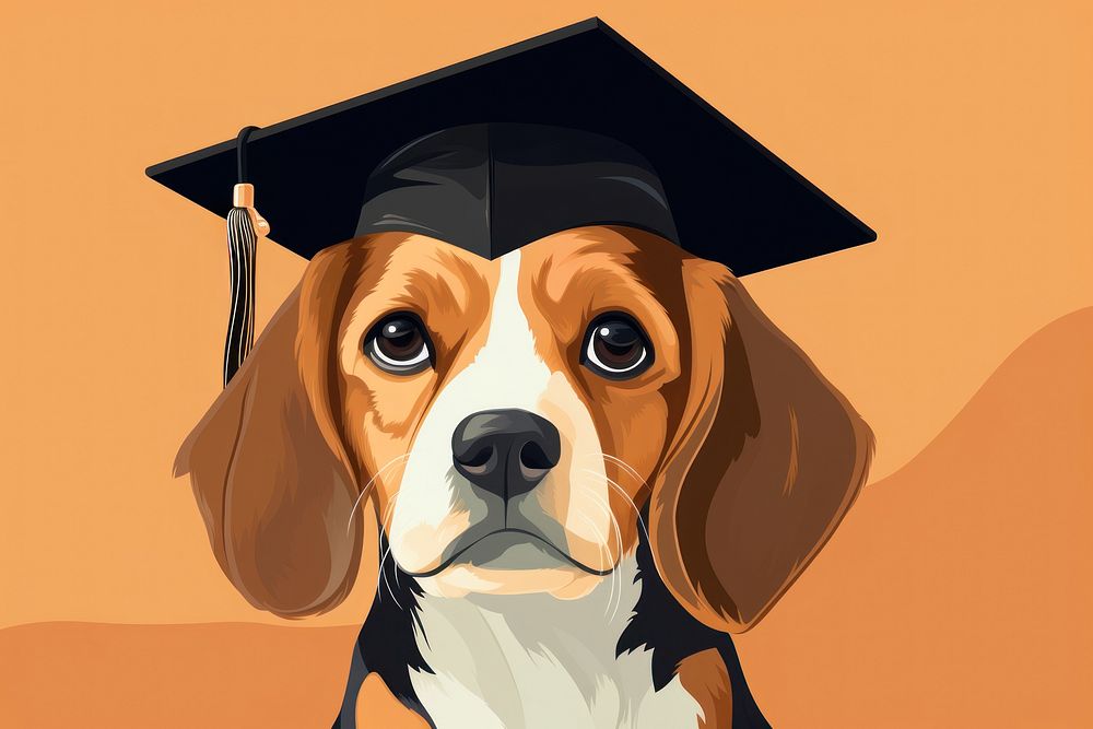 Graduation beagle puppy animal. AI generated Image by rawpixel.