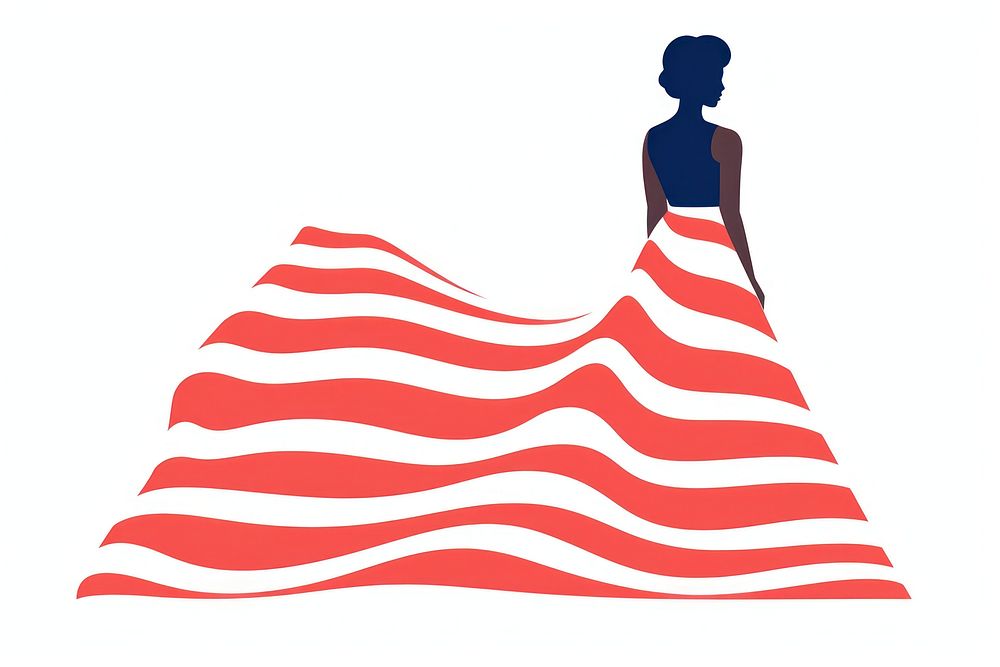 Woman usa dress flag pattern white background. AI generated Image by rawpixel.
