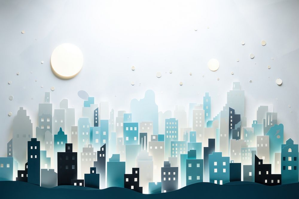 Light city outdoors painting architecture. AI generated Image by rawpixel.