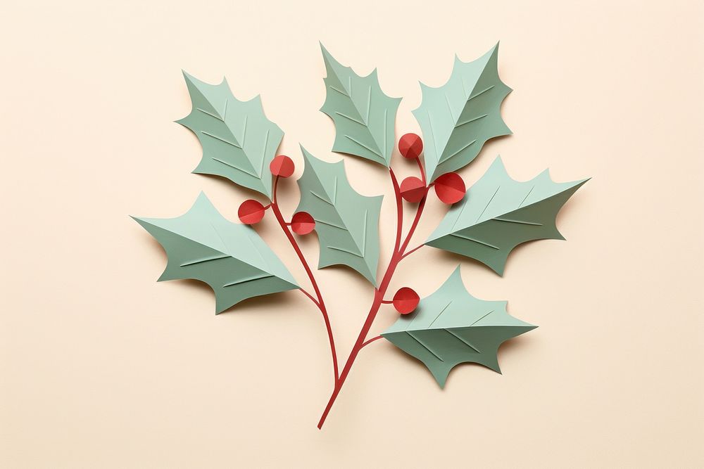 Holly leave christmas plant leaf. AI generated Image by rawpixel.