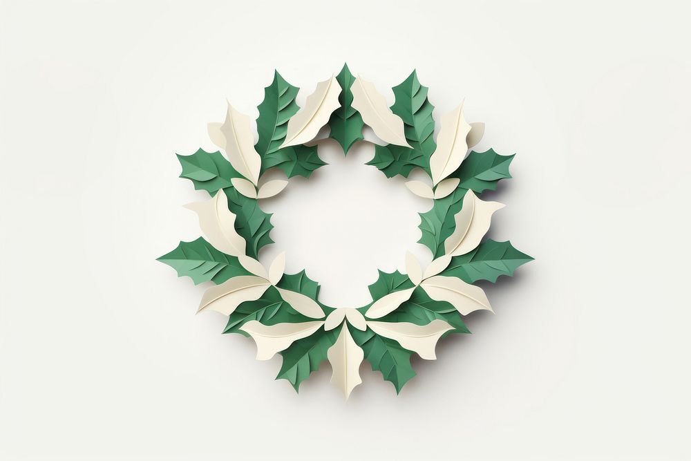 Wreath paper holly plant. AI generated Image by rawpixel.