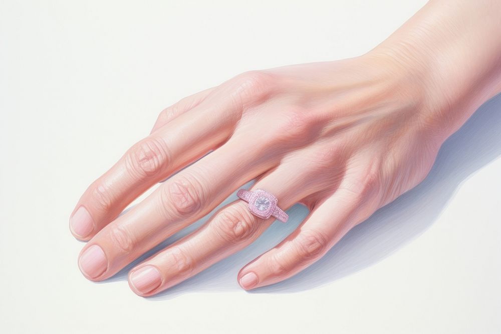 Hand holding ring manicure jewelry diamond. AI generated Image by rawpixel.