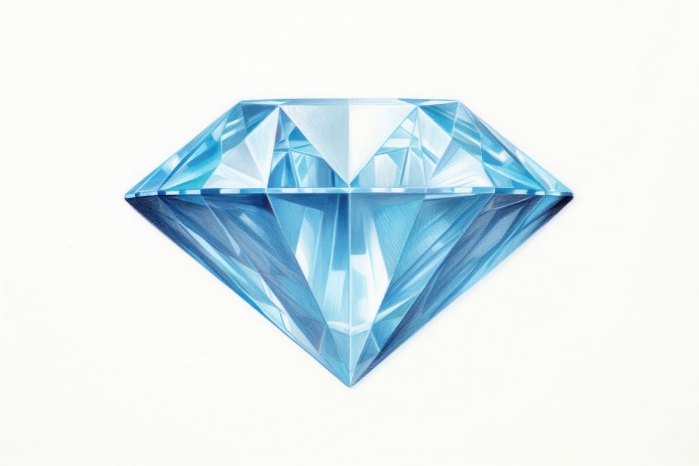 Diamond gemstone jewelry blue. AI generated Image by rawpixel.