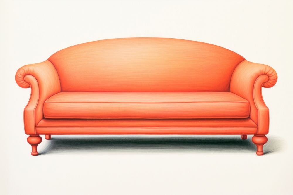 Luxury orange sofa furniture chair red. AI generated Image by rawpixel.