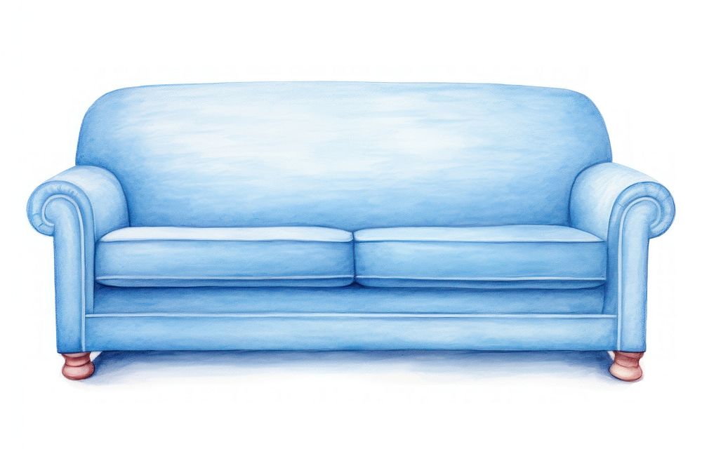 Luxury blue sofa furniture armchair drawing. AI generated Image by rawpixel.