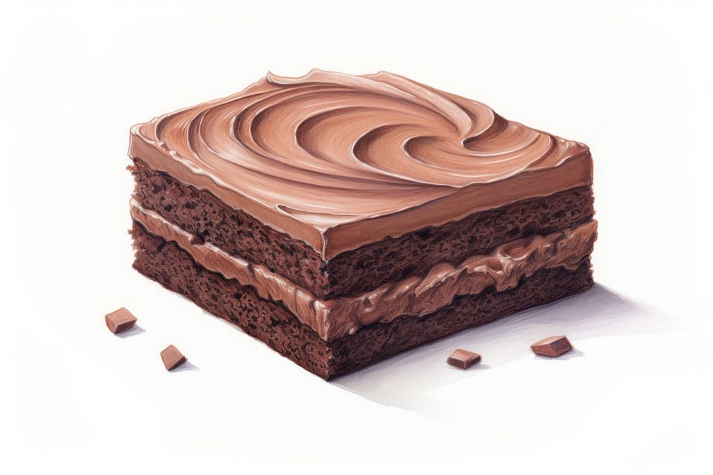 Brownie cake chocolate dessert food. AI generated Image by rawpixel.