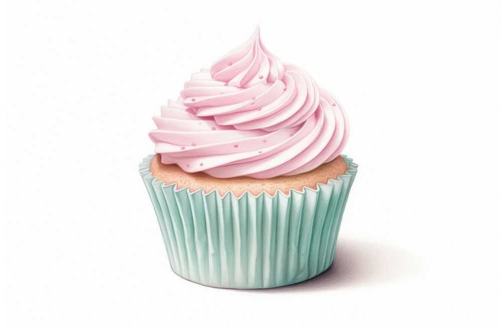 Birthday cupcake dessert cream food. AI generated Image by rawpixel.