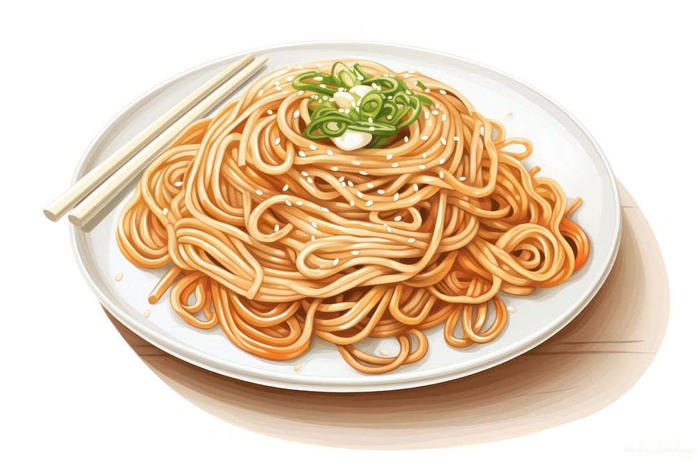 Noodle plate spaghetti pasta. AI generated Image by rawpixel.